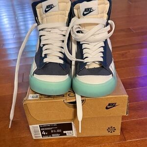 Nike Blazer Mid 77 with Navy and Light Blue